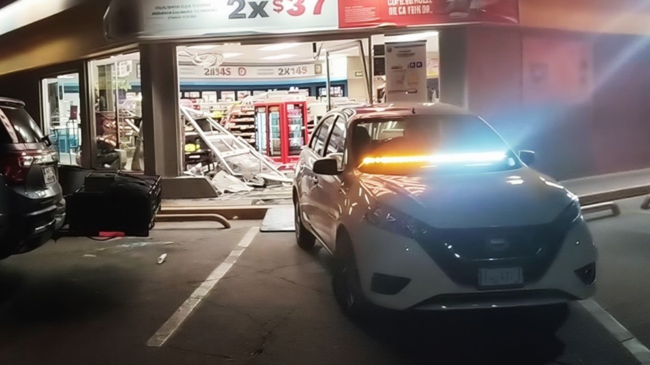 VIDEO: Chofer se mete con todo y vehículo a tienda de Hermosillo; viajaba una familia entera