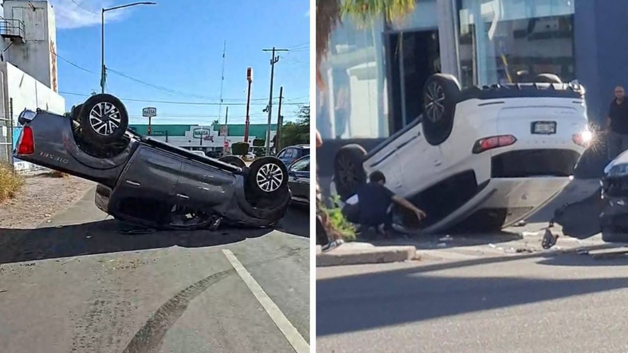 Tarde de accidentes en Hermosillo: Se registran dos volcaduras de autos en menos de 2 horas