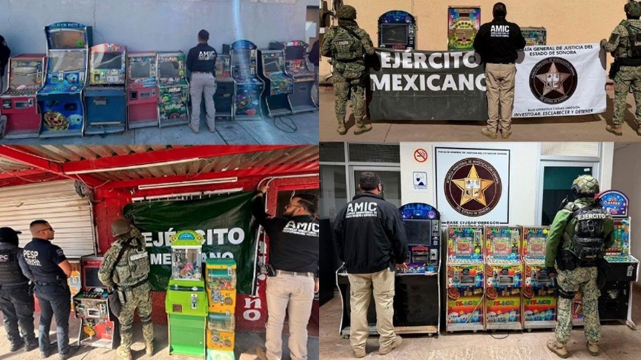 Golpe al juego clandestino: Retiran 33 máquinas tragamonedas en cinco municipios de Sonora
