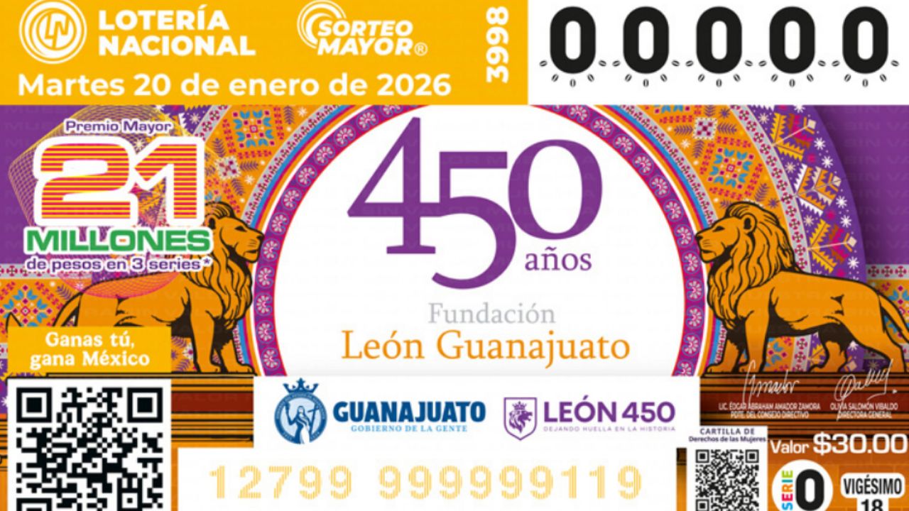 Lotería Nacional: Lista COMPLETA de GANADORES del Sorteo Mayor No. 3998 de HOY martes 20 de enero