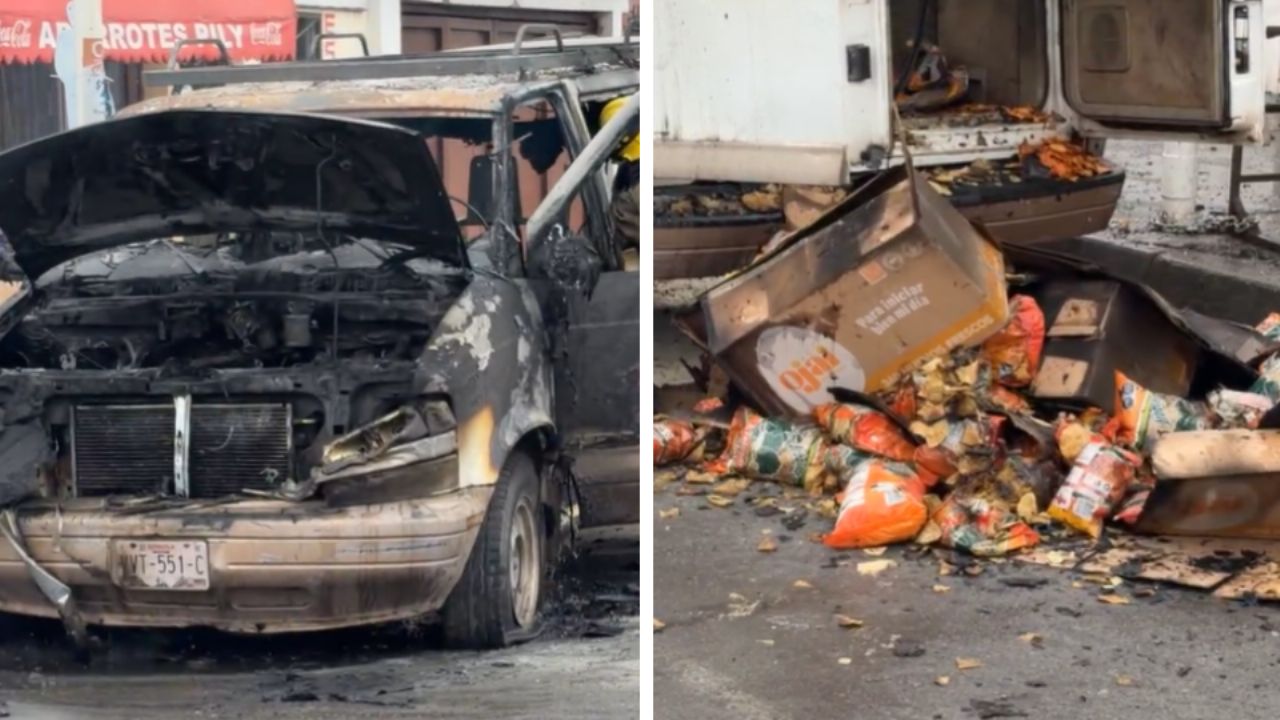 ARDE VEHÍCULO en plena calle de Ciudad Obregón; FUEGO SORPRENDE a conductora en la colonia Hidalgo