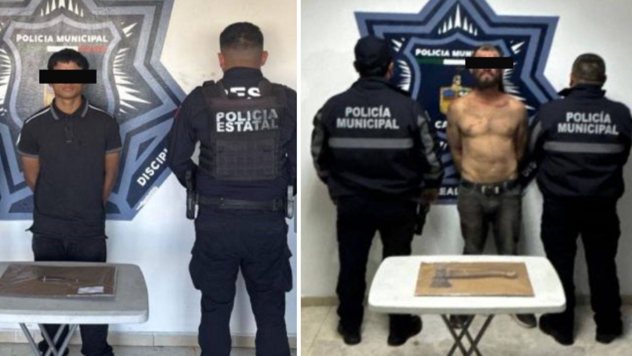 Detienen a dos agresores por violencia familiar en Ciudad Obregón; usaron hacha y cuchillo