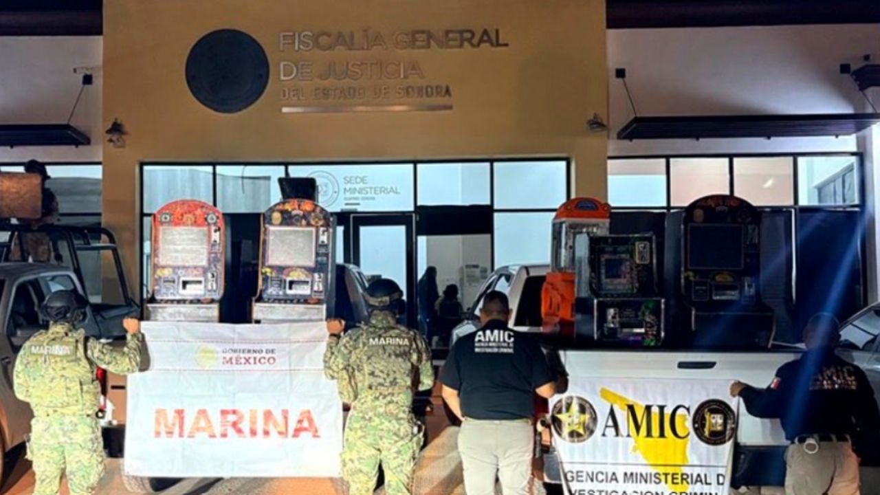 Cajeme, Hermosillo y Guaymas bajo operativos: 41 tragamonedas aseguradas por AMIC, SEMAR y GN