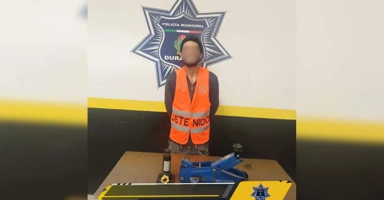 Detienen a joven por robo de herramienta en la colonia La Virgen, en la ciudad de Durango.