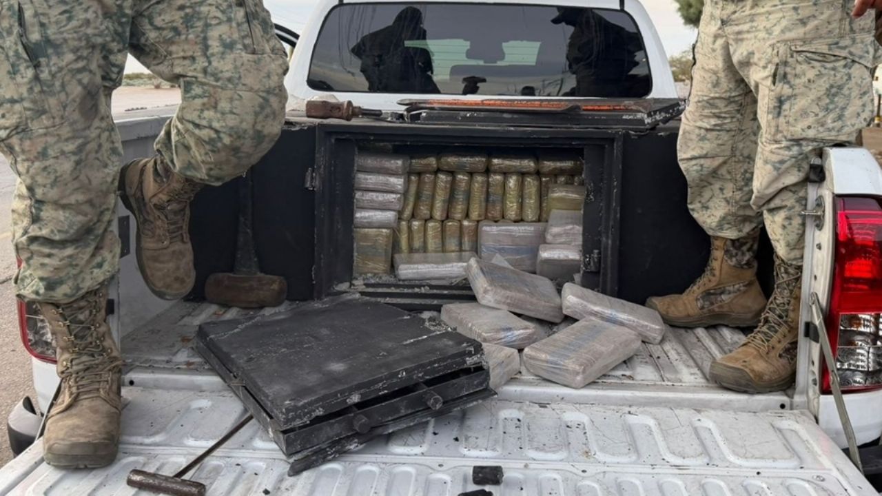 Golpe al narcotráfico en Sonora: Descubren 165 kilos de cocaína ocultos dentro de vehículo