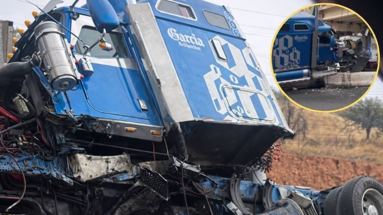 Chofer de tráiler se estrella con muro de contención en puente del Recinto Fiscal de Nogales
