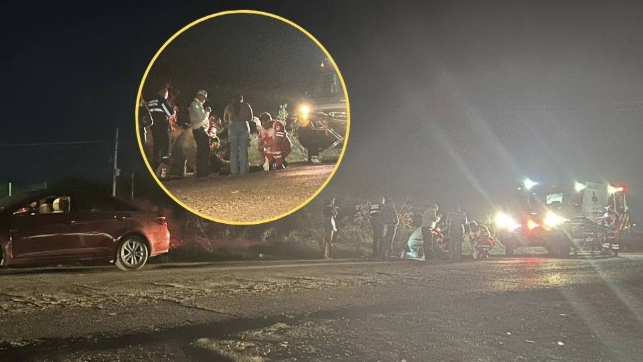 Fuerte accidente provoca movilización al sur de Ciudad Obregón; motociclista fue hospitalizado