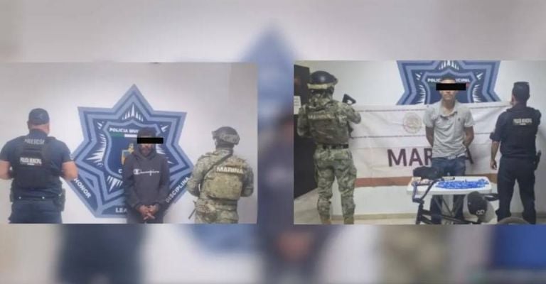 Detienen a dos hombres por delito contra la salud en Ciudad Obregón, Sonora.