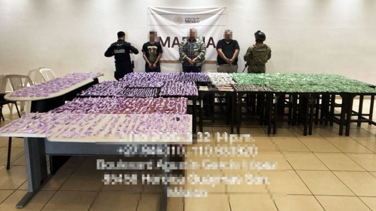 Duro golpe al narco: Sorprenden a tres hombres con más de 2 mil dosis de drogas en Guaymas