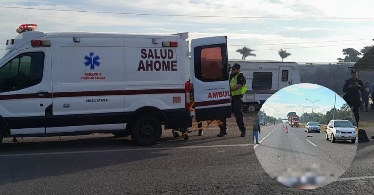 Atropellan a hombre a la altura del ejido Las Calaveras, ubicado en Ahome, Sinaloa.