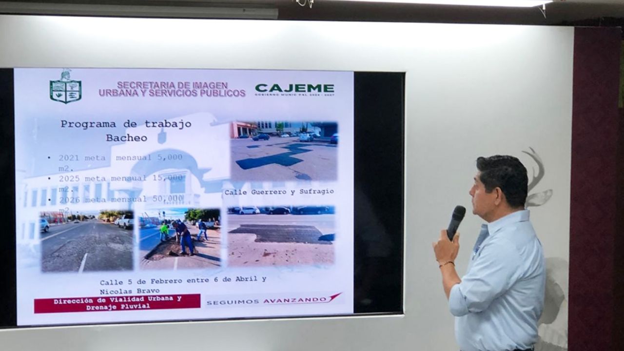 Refuerzan programa de bacheo en Ciudad Obregón con meta histórica mensual