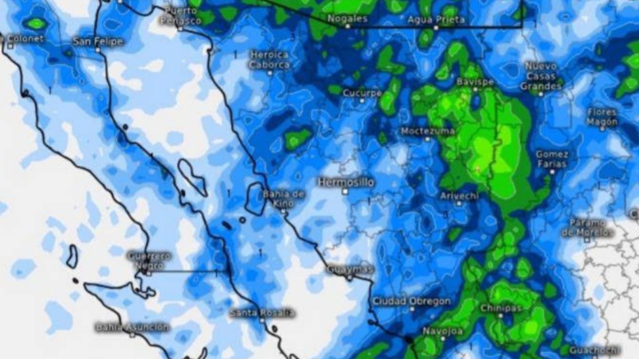 Clima en Sonora: Prevén LLUVIAS y CHUBASCOS para HOY VIERNES 13 de febrero de 2026 en la NOCHE en estas regiones