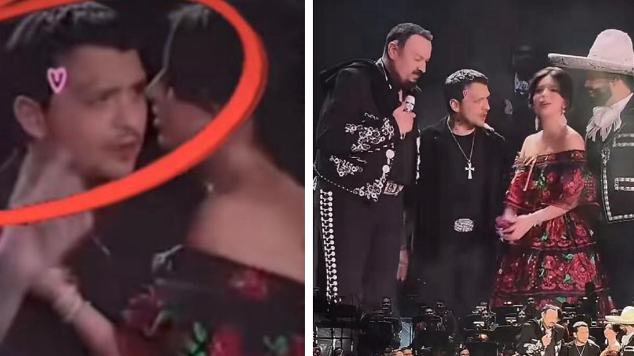 Christian Nodal canta con Ángela y Leonardo Aguilar; fans aseguran que Pepe Aguilar lo ‘obliga’ (VIDEO)