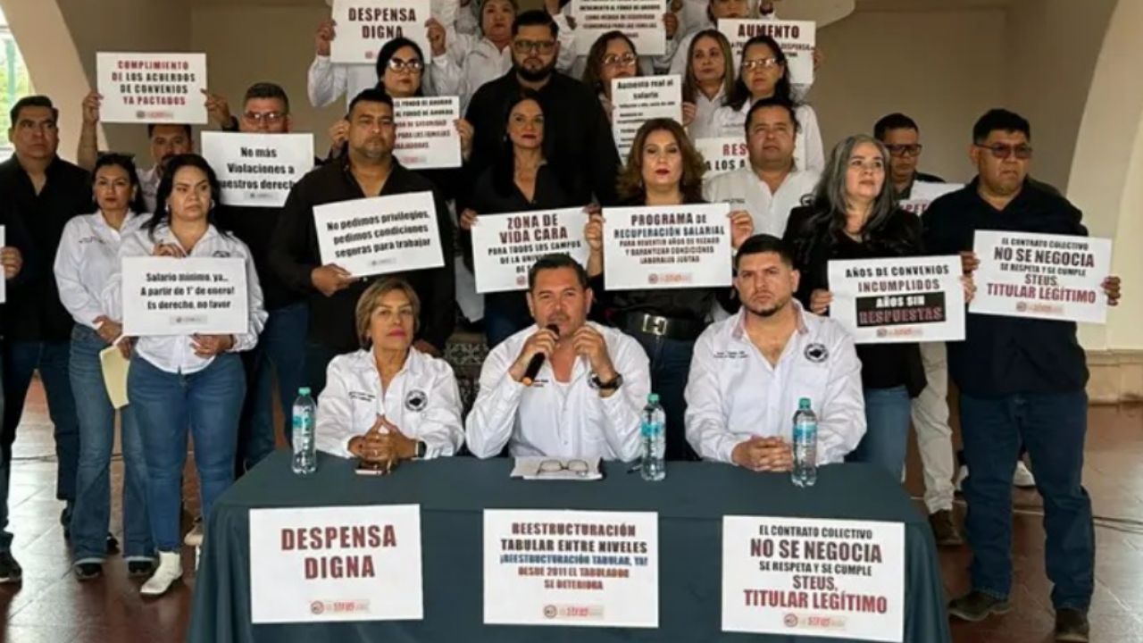 Steus exige a Unison aumento del 50% de sueldo y nivelación de mil 700 trabajadores al salario mínimo