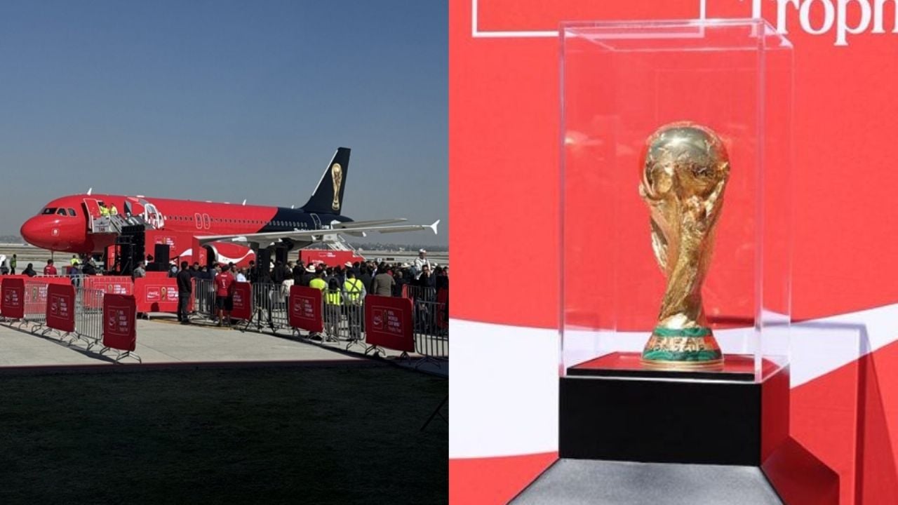 Inicia la fiesta: Trofeo oficial de la Copa del Mundo llegó al AIFA para comenzar su gira por México