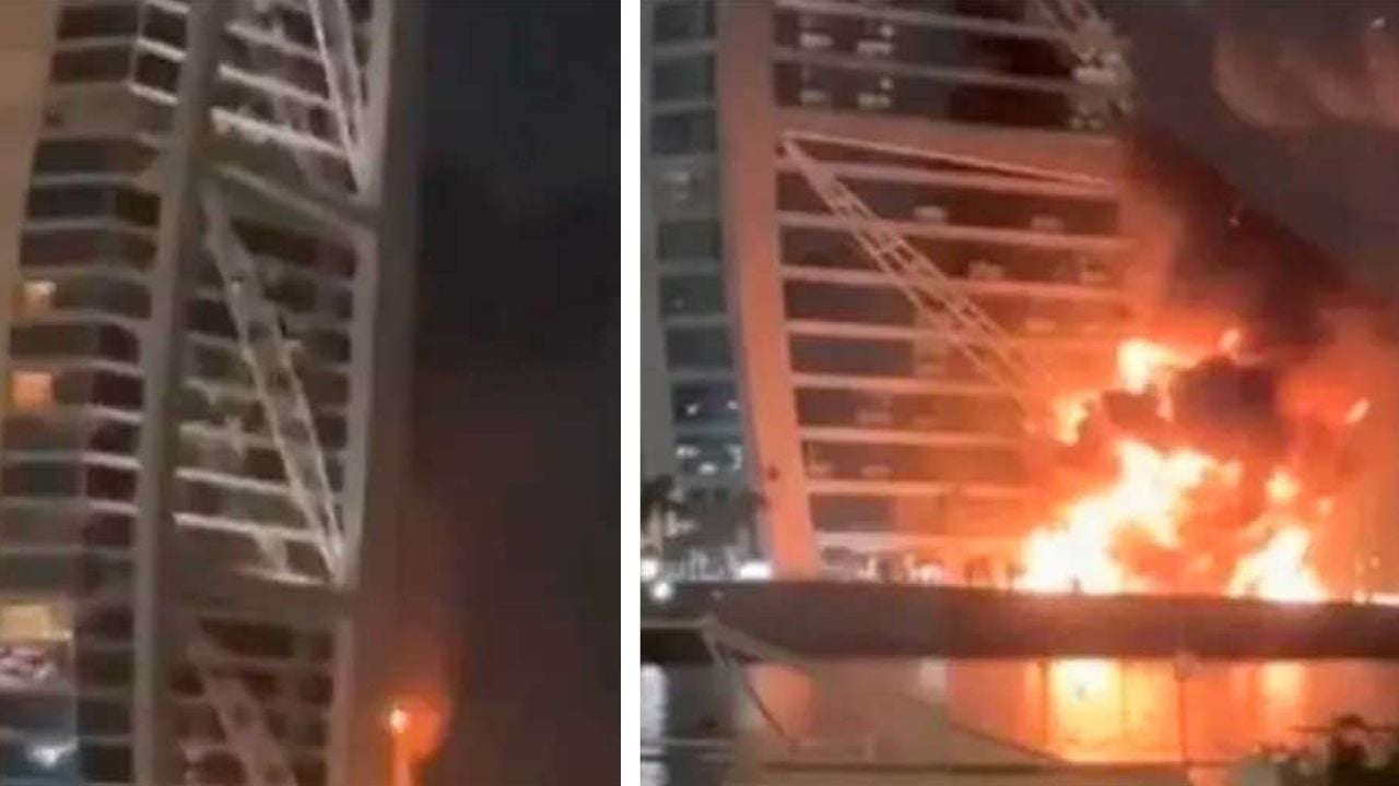 VIDEO: Dron iraní provoca incendio en el lujoso hotel Burj Al Arab de Dubái; cancelan vuelos