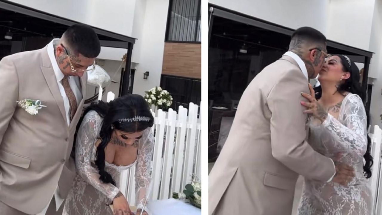 Mona y Geros sorprenden con boda civil en casa y presumen su embarazo tras su reconciliación (VIDEO)