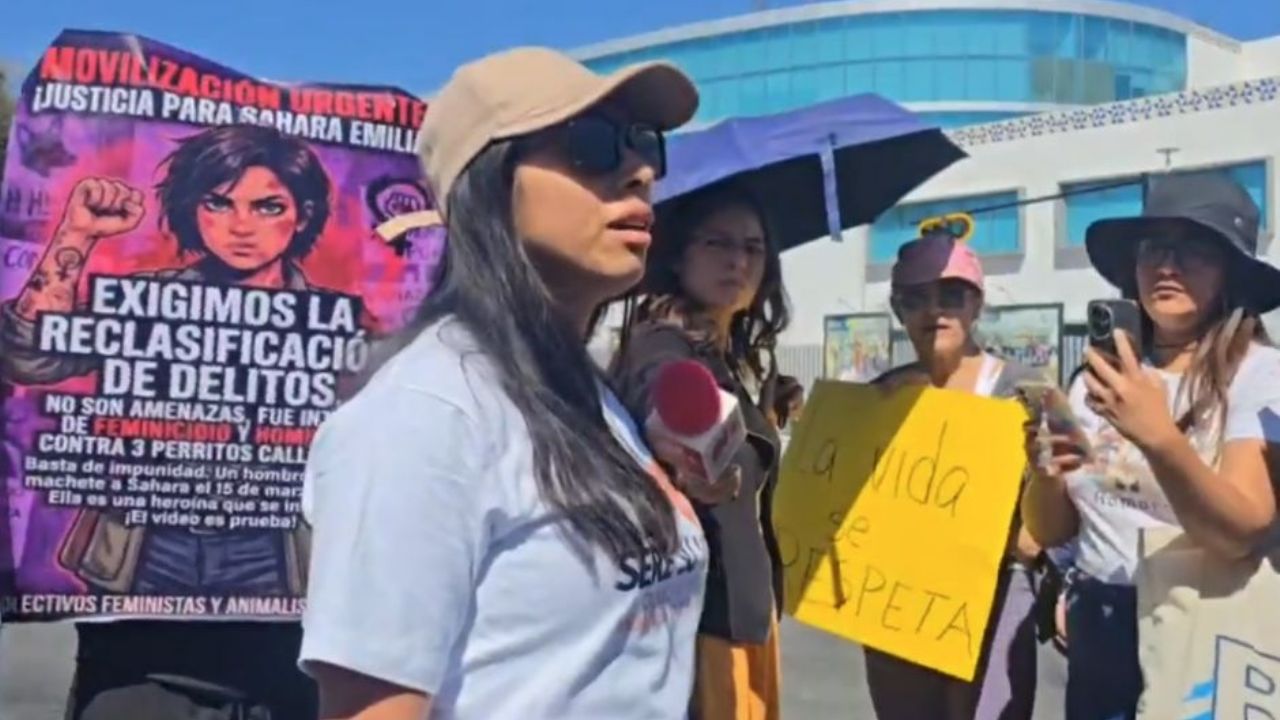 Marchan en Puebla por Sahara Emilia, mujer atacada por un hombre con machete al defender a unos perros callejeros