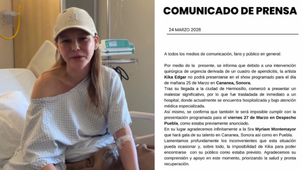 Hospitalizada por apendicitis en Hermosillo, Kika Edgar cancela shows y rompe el silencio (VIDEO)