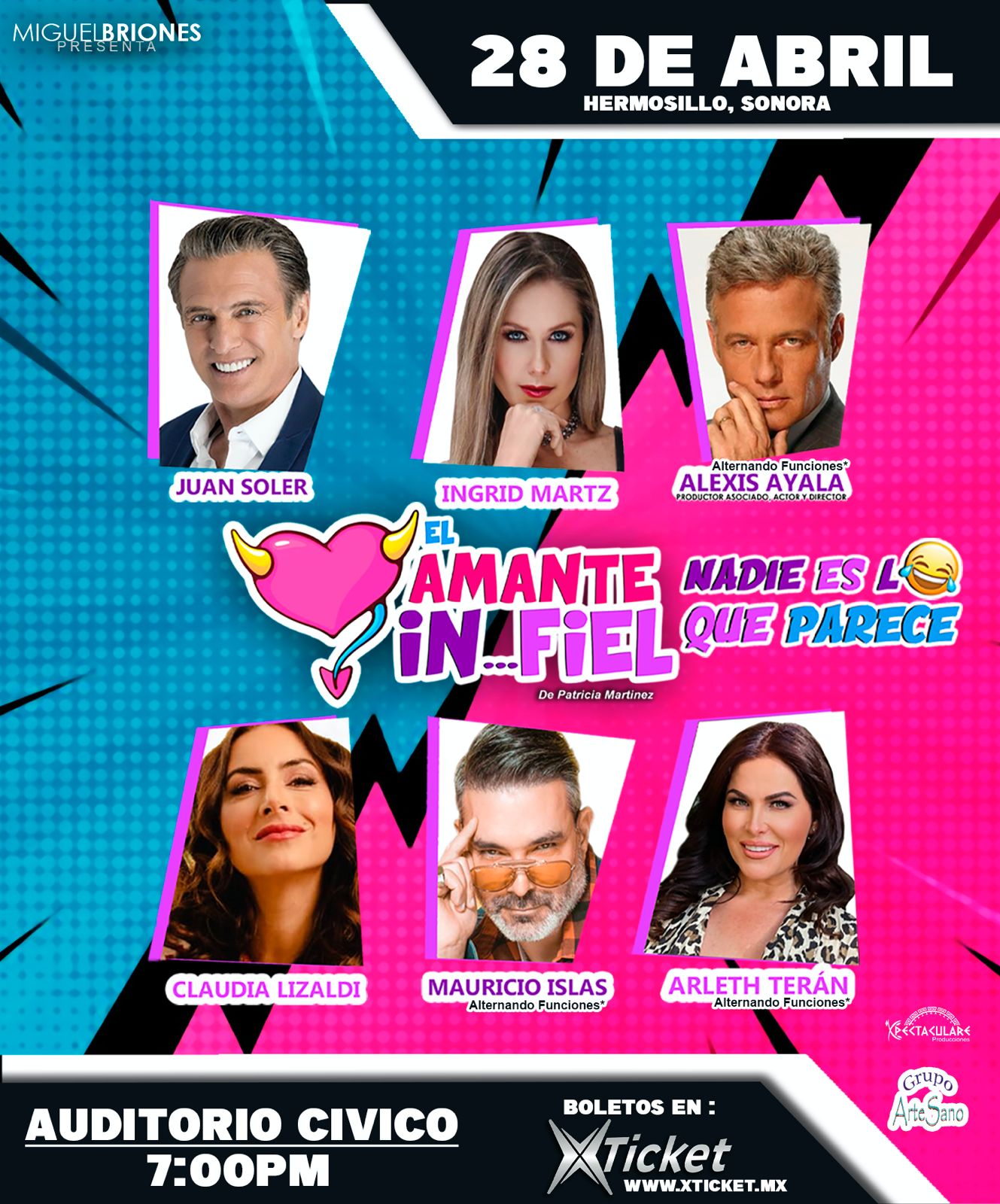 ‘El amante infiel’ llega a Hermosillo con Juan Soler, Ingrid Martz y un elenco de lujo