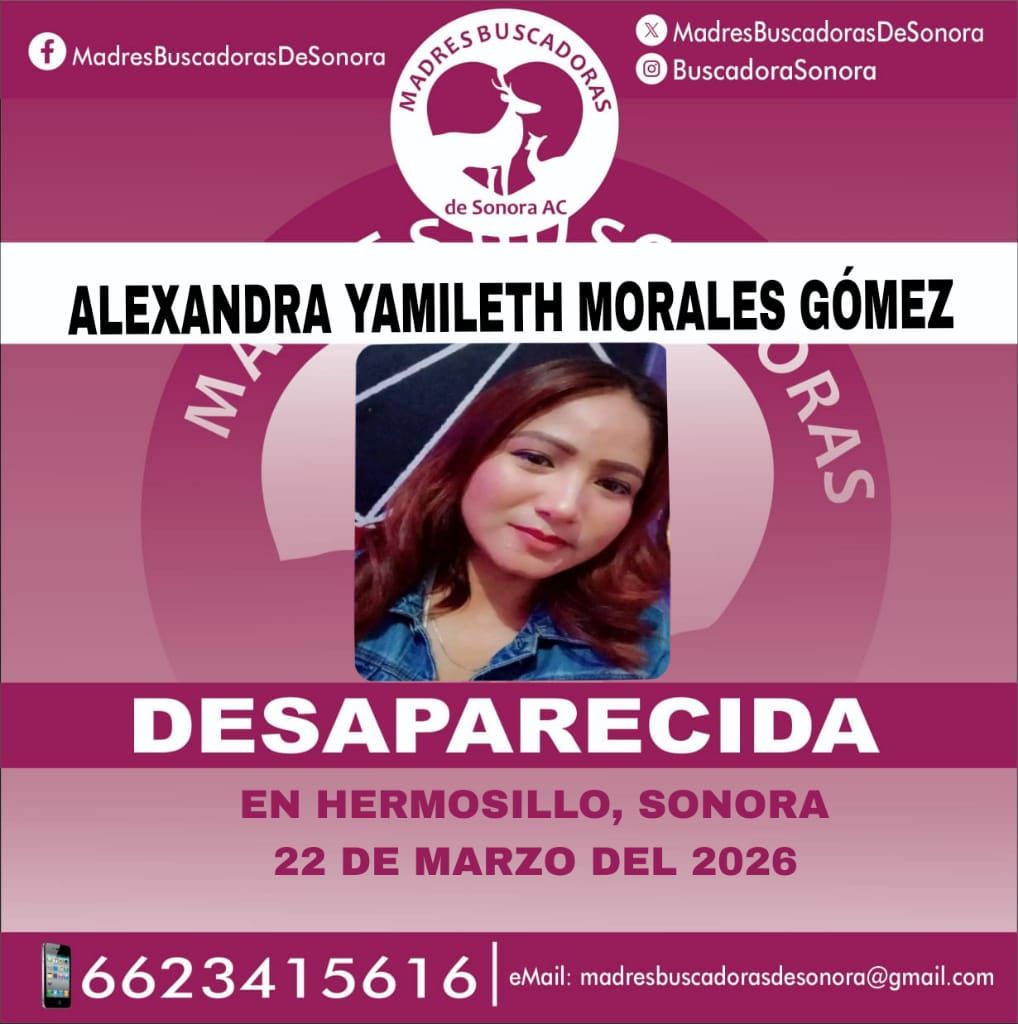 La ficha de búsqueda de la desaparecida