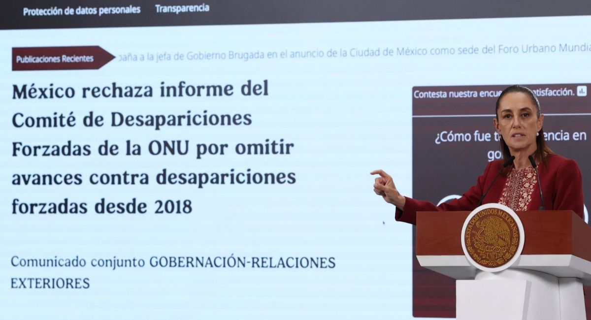 Claudia Sheinbaum reafirma su negativa al informe de la ONU sobre las desapariciones en México
