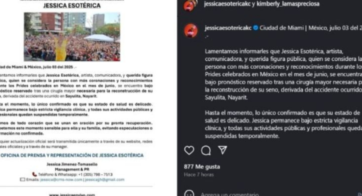 Jessica Esotérica fue sometida a cirugía en 2025