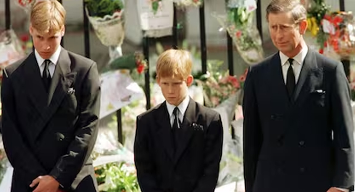 Príncipe Harry en el funeral de Lady Di