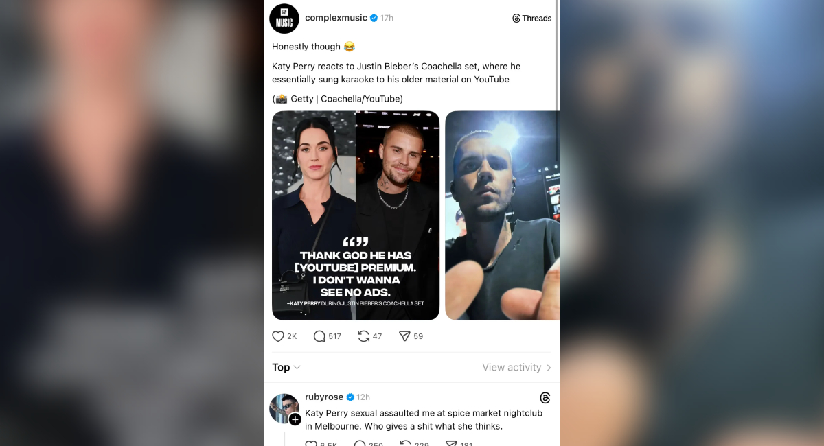 Ruby Rose acusa a Katy Perry de agresión sexual tras comentario sobre Justin Bieber