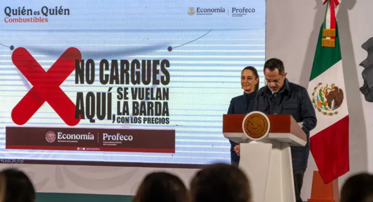Sheinbaum y Profeco planean exhibir gasolineras con lonas de 'no compres aquí'