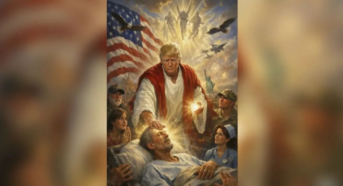 Trump genera fuerte polémica tras publicar una imagen en la que aparece como Jesucristo