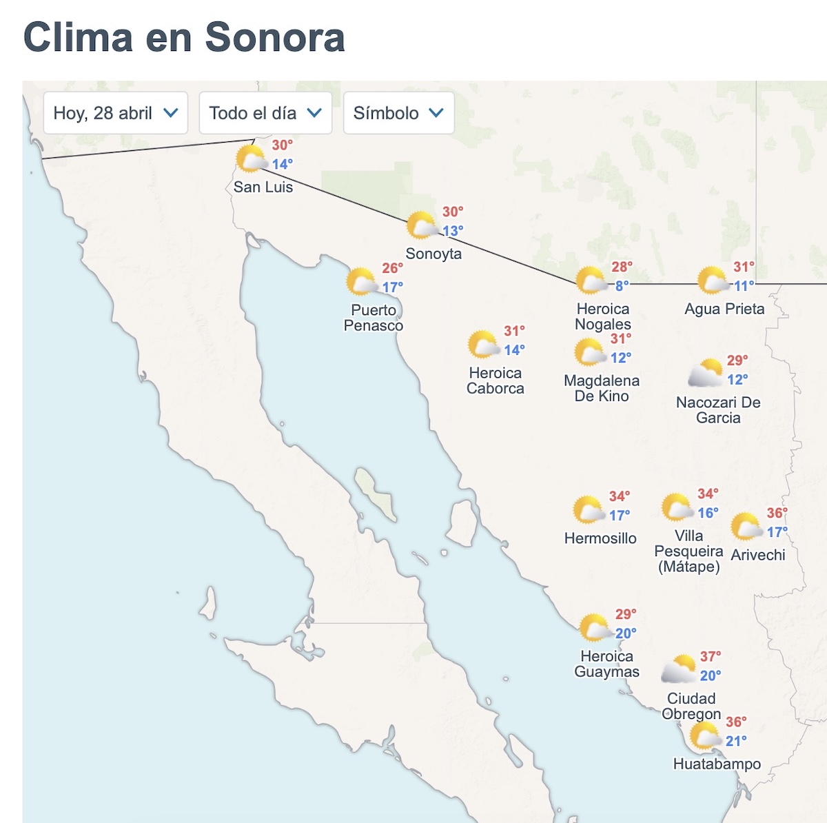 Así será el clima en Sonora HOY