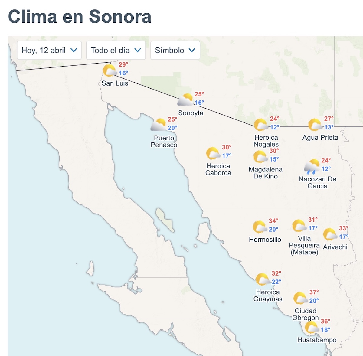 Así será el clima en Sonora este domingo