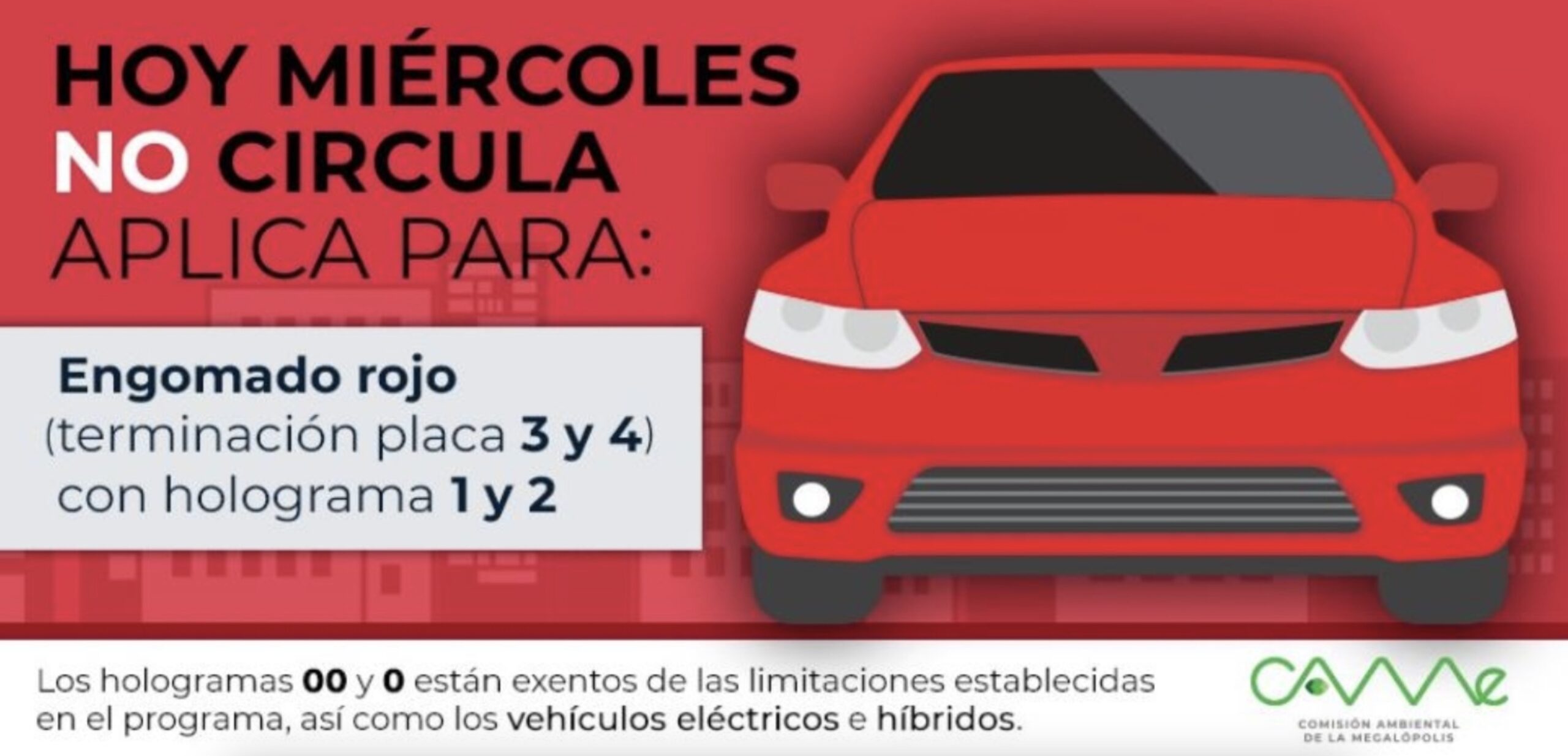 Programa Hoy No Circula del miércoles 1 de abril