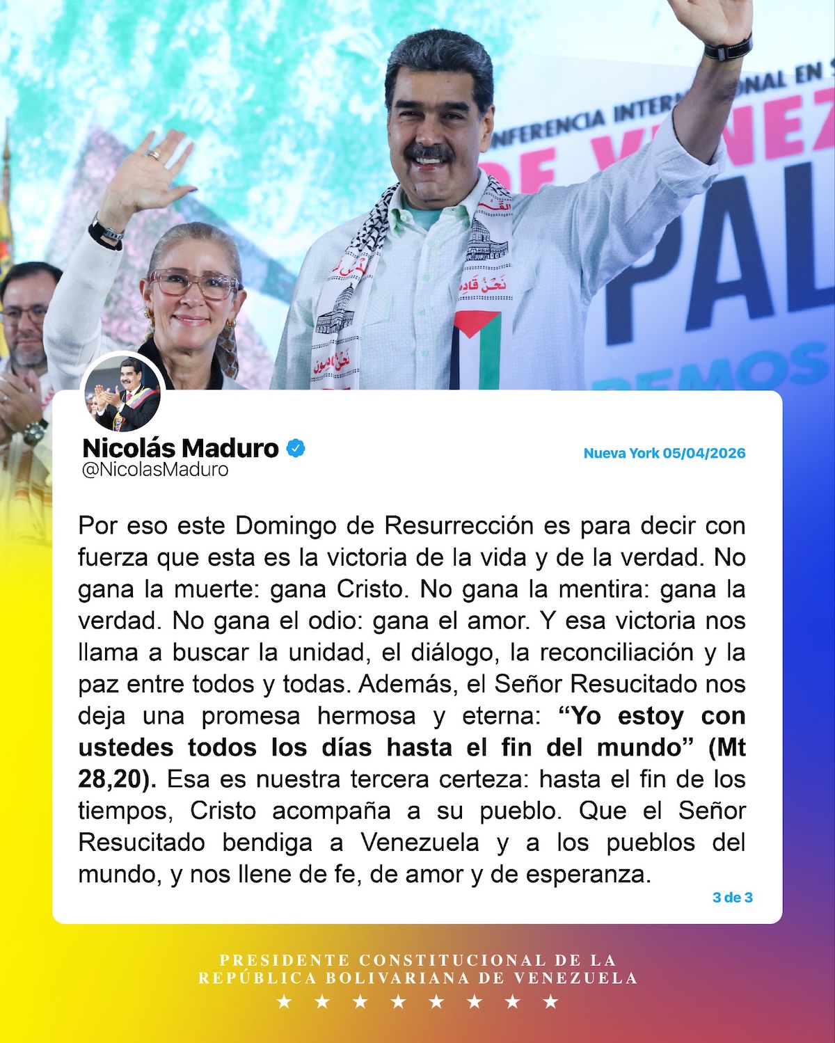 Mensaje de Maduro por el Domingo de Resurrección