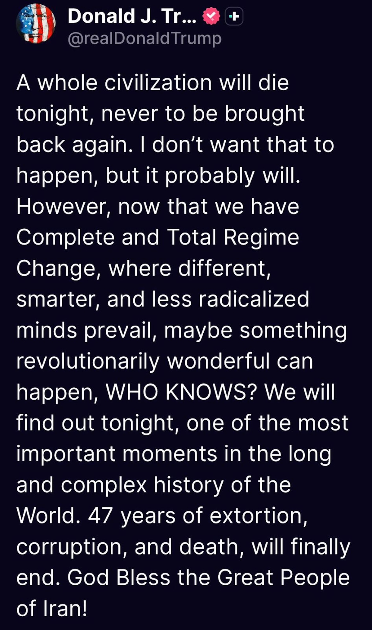 Trump lanzó una amenaza a Irán este martes