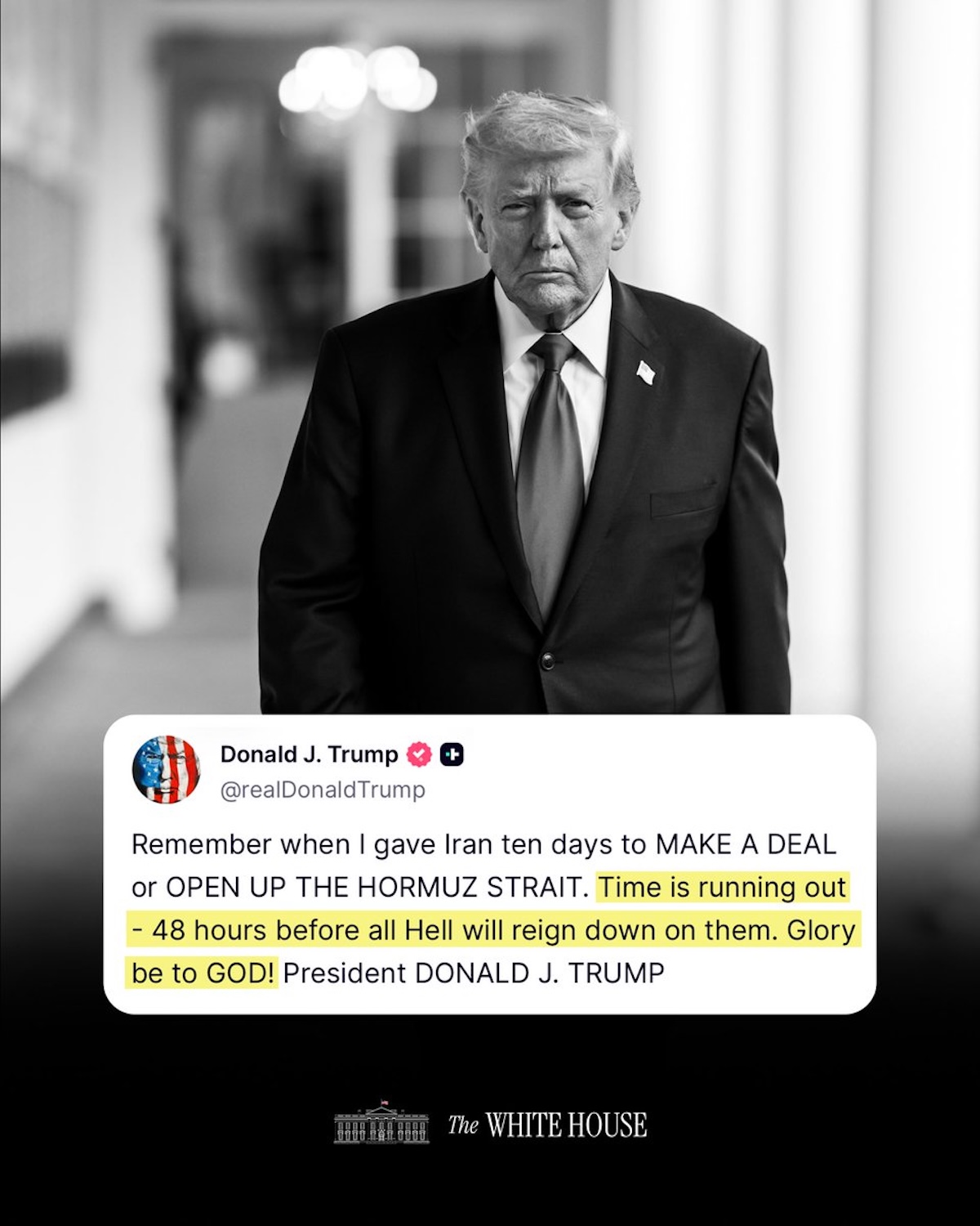 Trump dio 48 horas a Irán para reabrir el estrecho de Ormuz