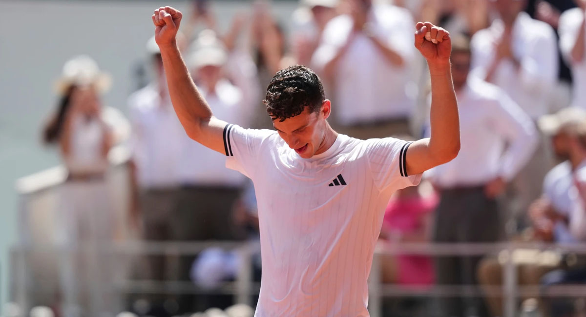 El argentino festeja su sorpresiva victoria ante el italiano