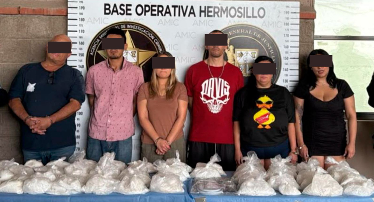 Golpe al narcomenudeo en Hermosillo: Capturan a seis personas con 32 kilos de metanfetamina