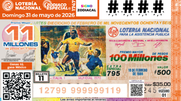 Lista COMPLETA de GANADORES Sorteo Zodiaco No. 1747 Mundial 2026 de Lotería Nacional, HOY domingo 31 de mayo