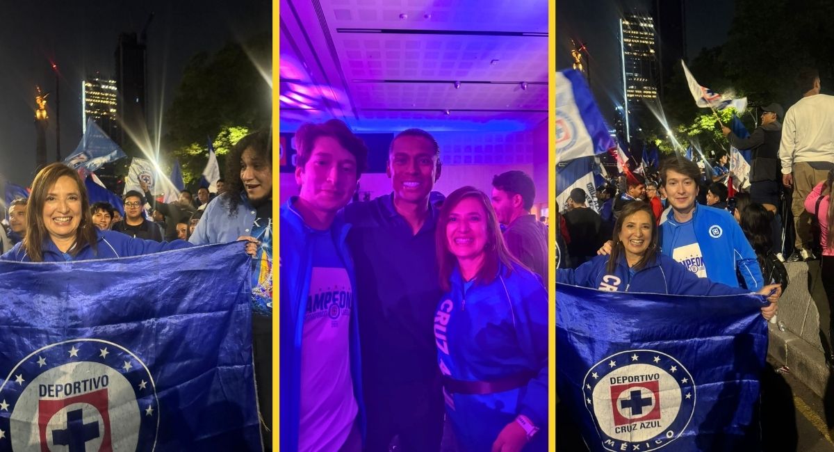 Xóchitl Gálvez se une a festejos de Cruz Azul tras conquistar su décimo título de Liga MX