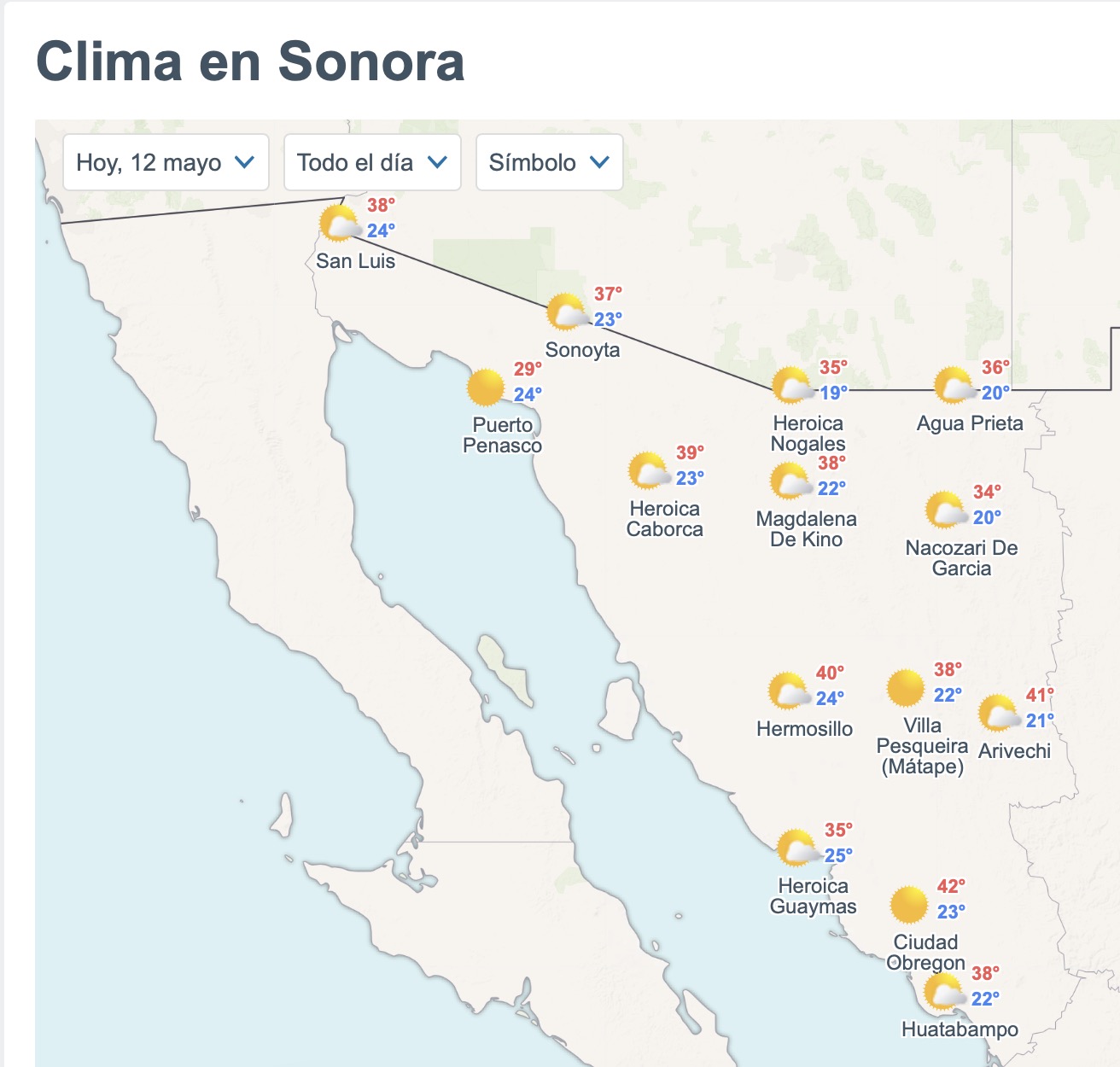 Así será el clima en Sonora HOY