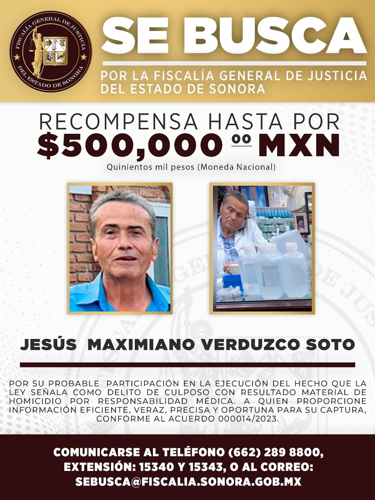 Sonora ofrece recompensa por médico ligado al caso sueros vitaminados