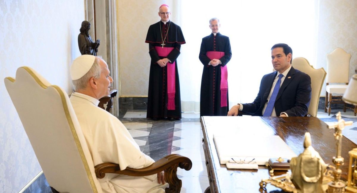 El secretario de Estado estadounidense estuvo en el Vaticano cerca de dos horas y media. Foto: Twitter @SecRubio