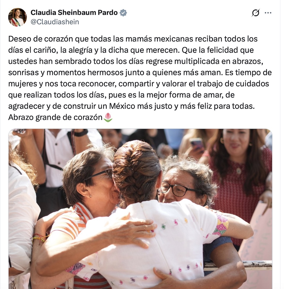 Presidenta Claudia Sheinbaum envía felicitación por el Día de las Madres desde Sonora
