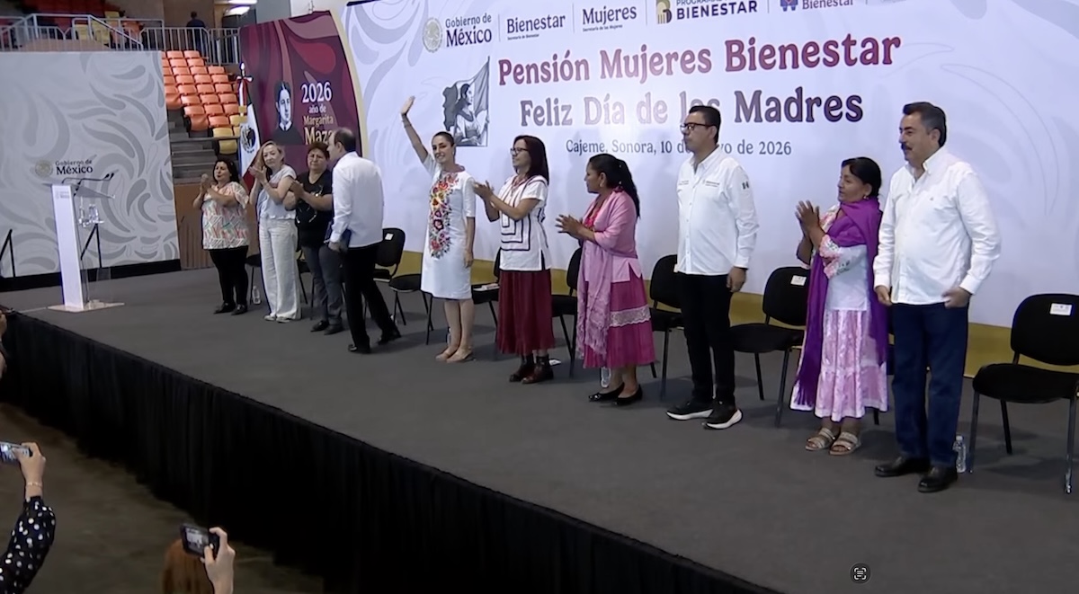 Sheinbaum inicia su evento en Cajeme. Foto: Gobierno de México