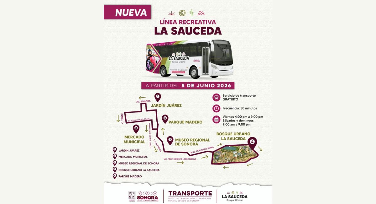 ¡Ir a La Sauceda será más fácil! Gobierno de Sonora anuncia nueva línea de transporte gratuita