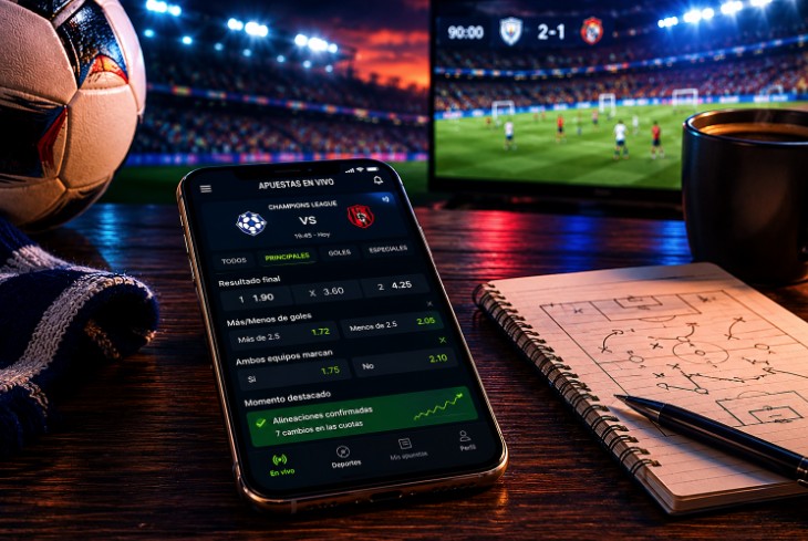 Cambios rápidos de cuotas en apuestas de fútbol antes de un gran partido