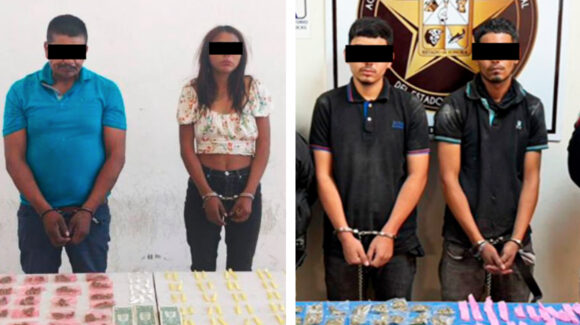 Operativos en Ciudad Obregón y Nogales terminan con cuatro detenidos y decomiso de 271 dosis de droga