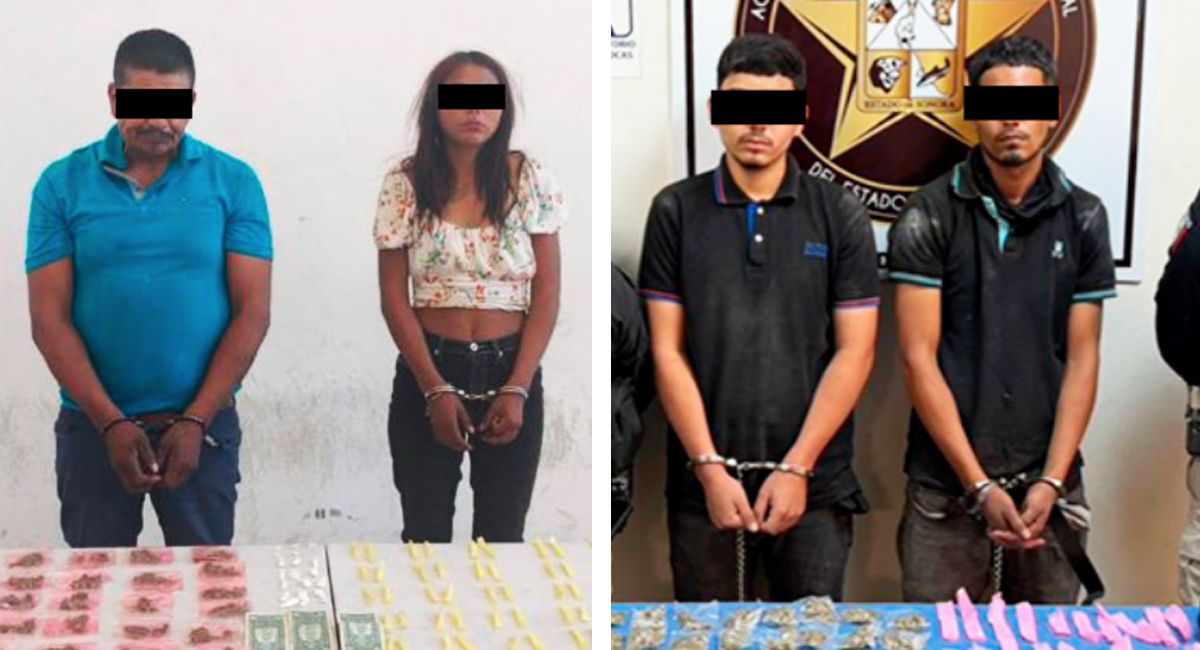 Operativos en Ciudad Obregón y Nogales terminan con cuatro detenidos y decomiso de 271 dosis de droga